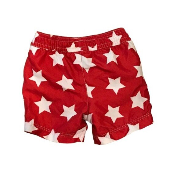 Baby Boy's 3 Month Swim Trunks Carters w/ liner Red with stars - Picture 2 of 2